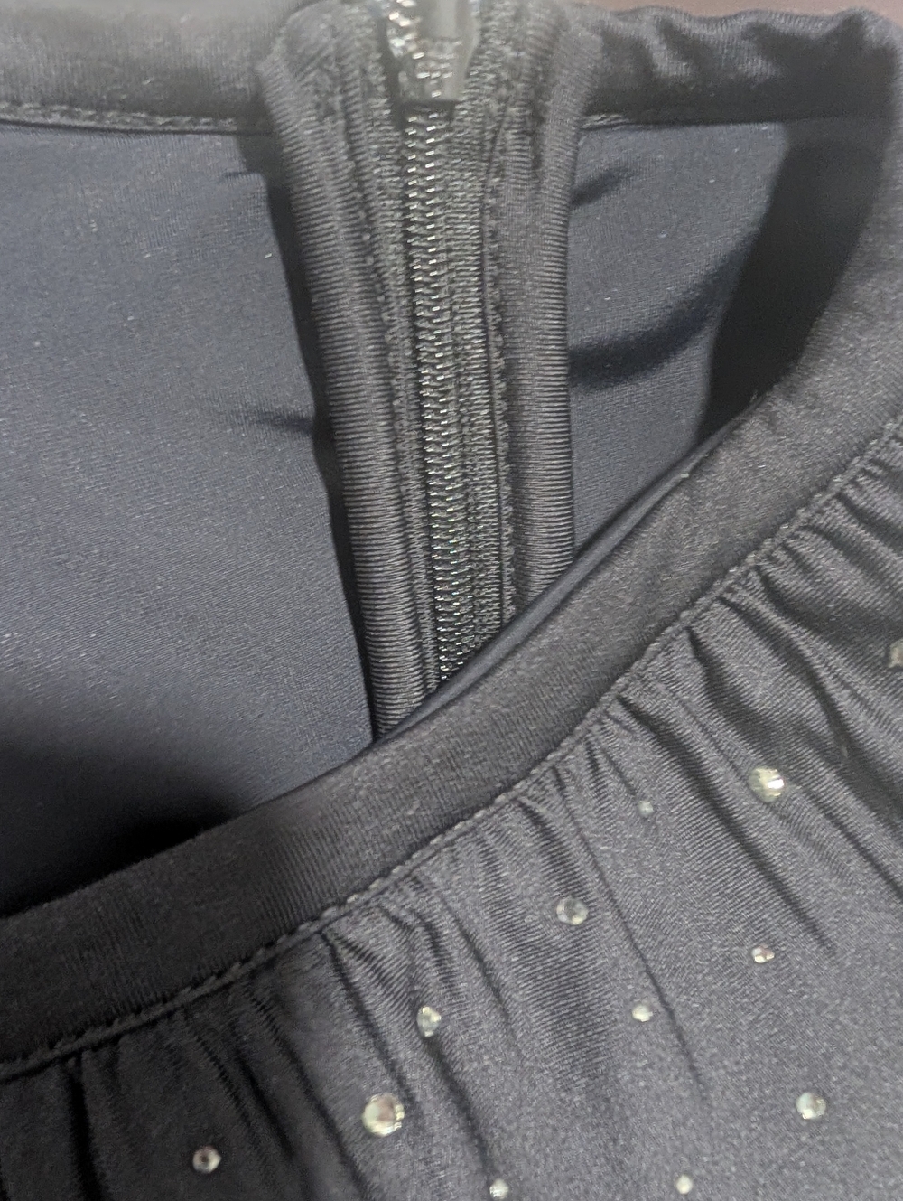 GANNI | Ruffled Rhinestone One-Shoulder Bodysuit In Black - Picture 8 of 11